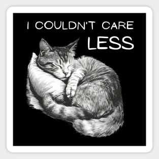 "I couldn't care less" sleeping sarcastic cat Magnet